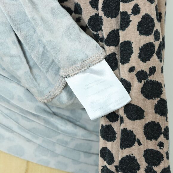 INGRID & ISABEL Leopard Maternity Dress S Stretch Knit Long Sleeve Brown B32 - Picture 6 of 7